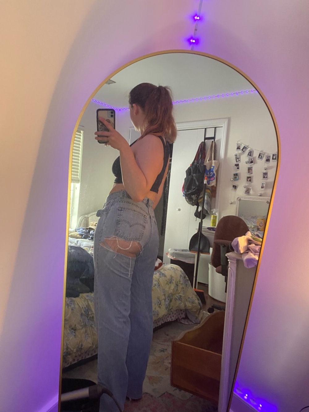 Levi's Light Blue Straight-Leg Distressed Jeans